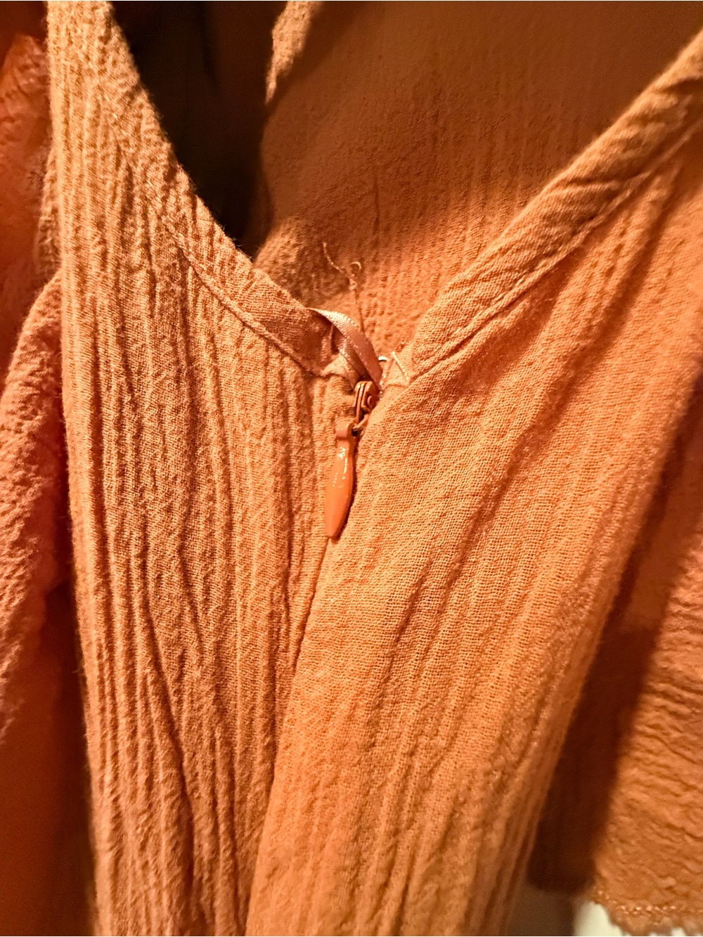 Carly Jean Los Angeles Rust Tiered Maxi Dress with Tie Waist - Picture 5 of 8
